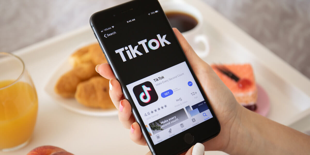 Tiktok app on a phone.