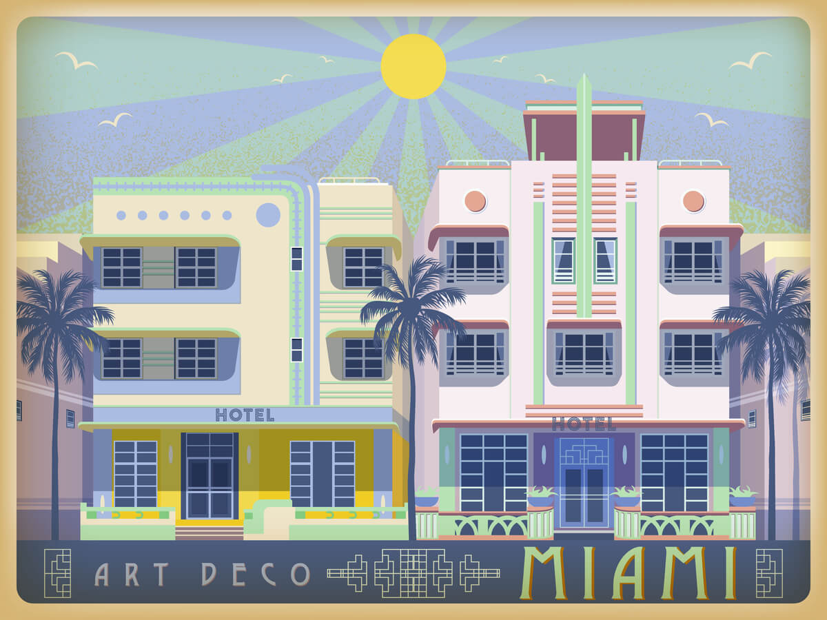 Art Deco Miami Postcard.