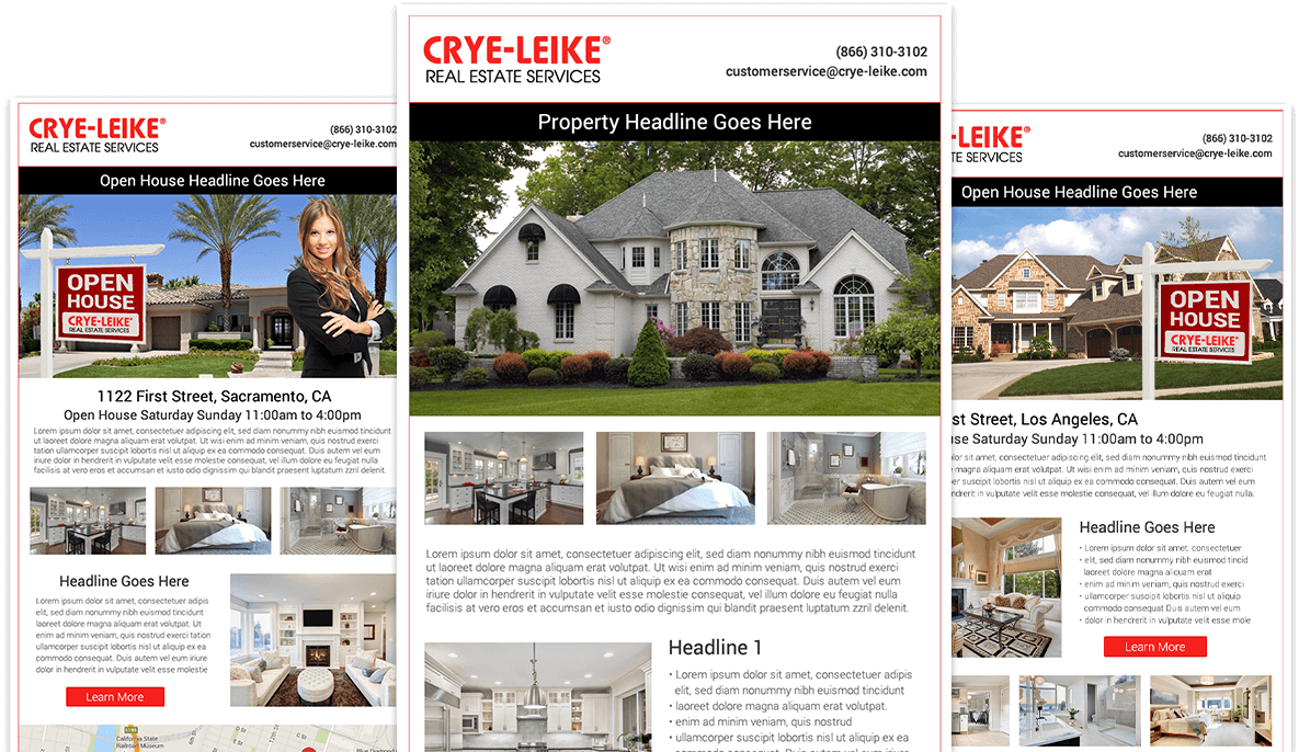 Crye-Leike real estate email flyer templates