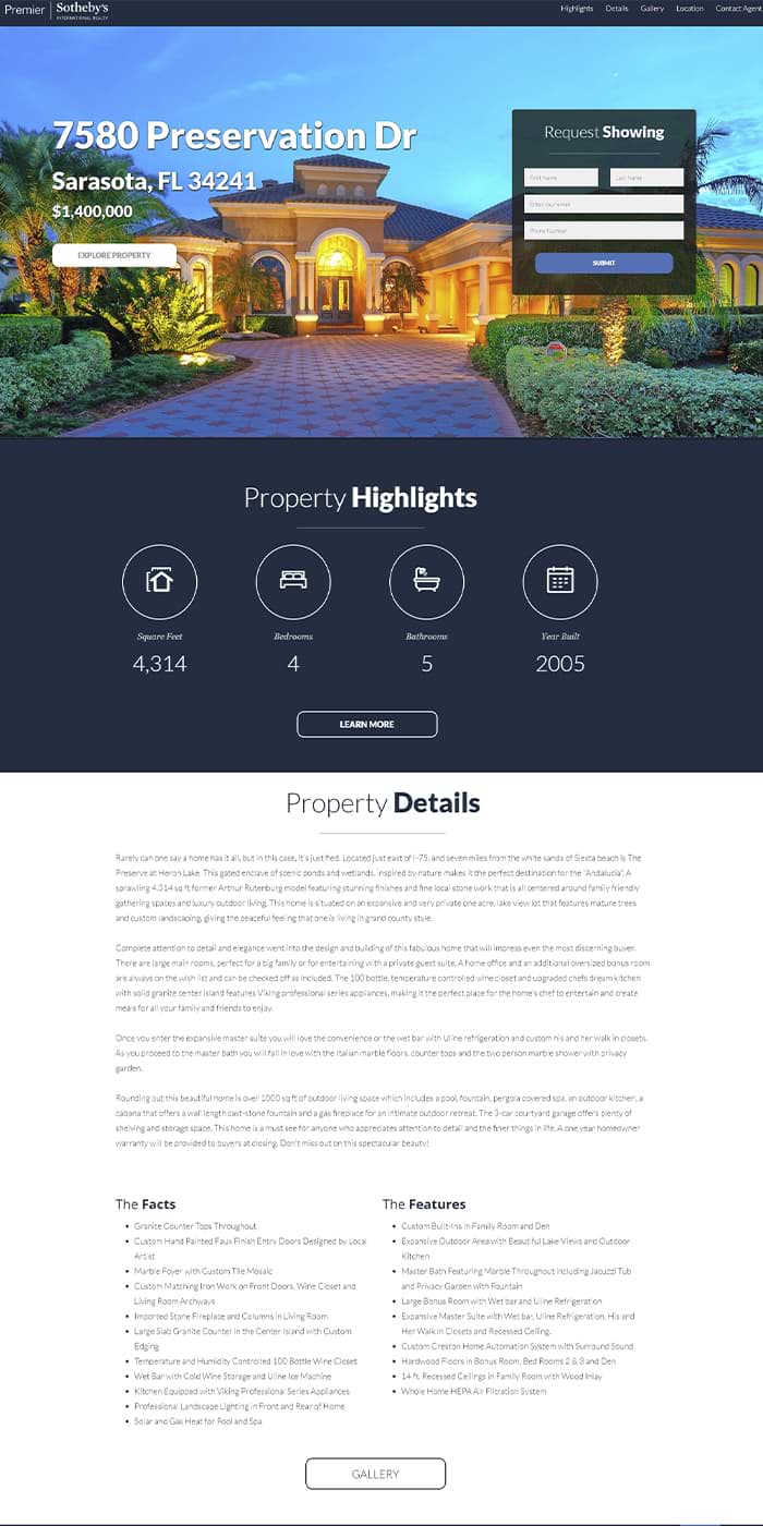 Sample Property Landing Page