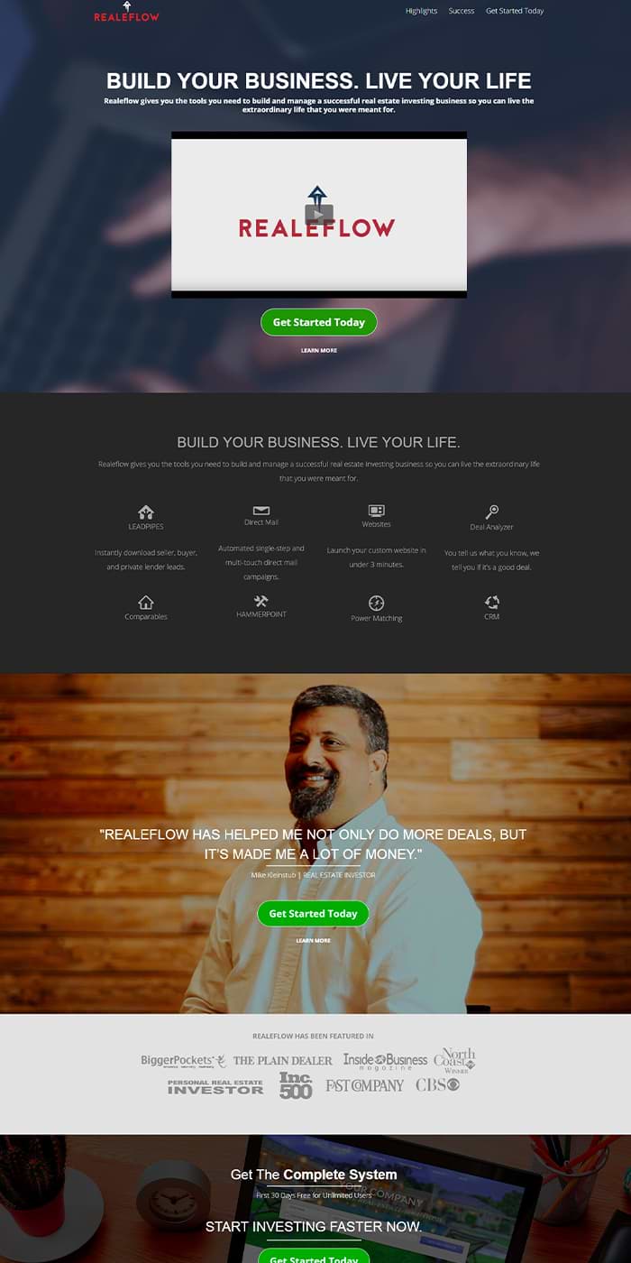 Sample Landing Page with video