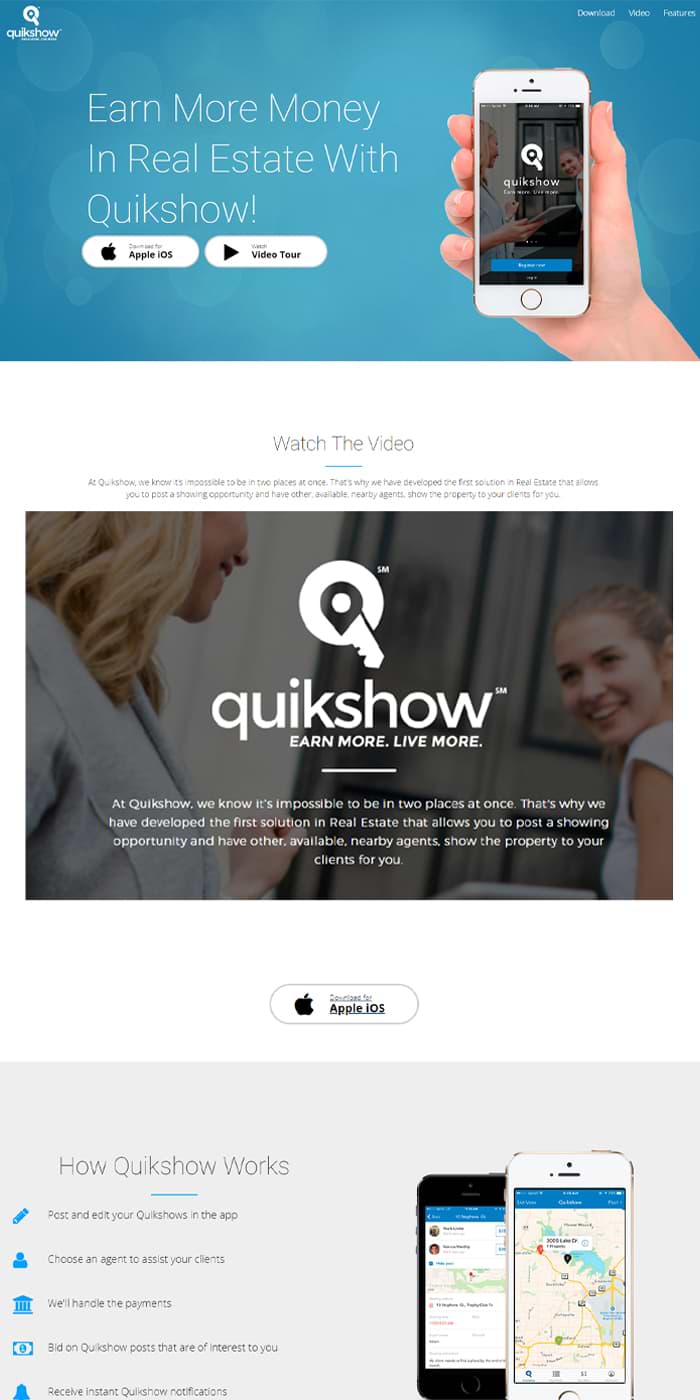 Sample landing page for a product offering