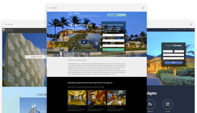 Real estate mobile landing pages