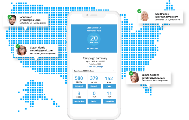 United States Map with Campaign Reporting Performance