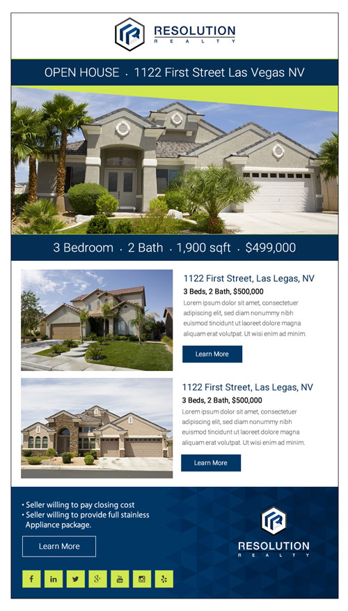 Resolution Realty email flyer