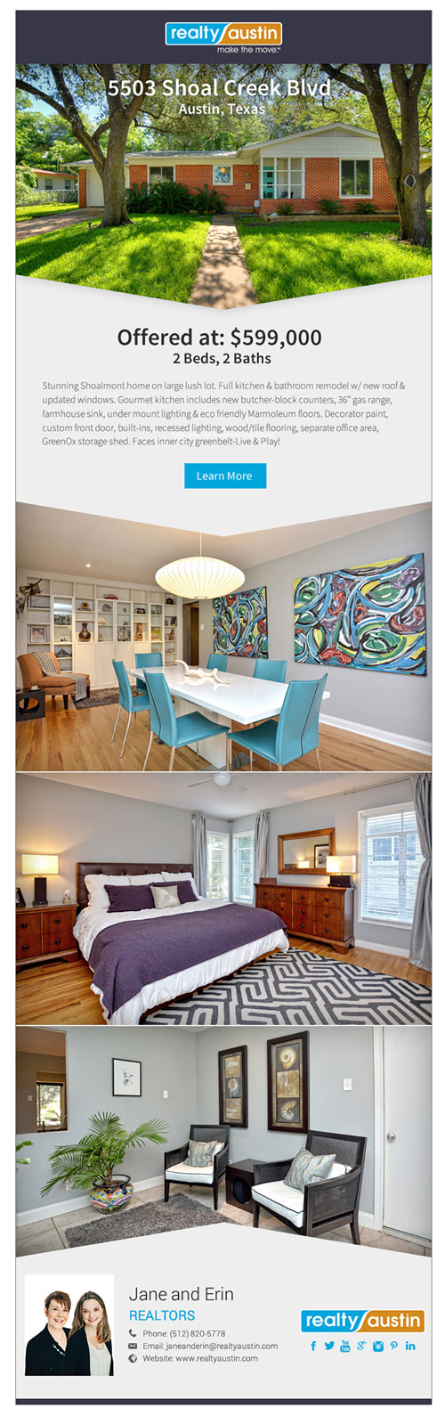Realty Austin email flyer