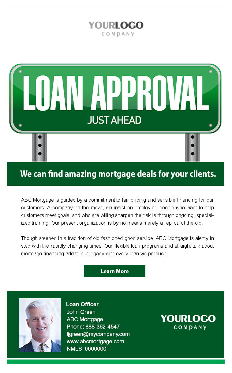 Real estate email mortgage template in blue with man and woman