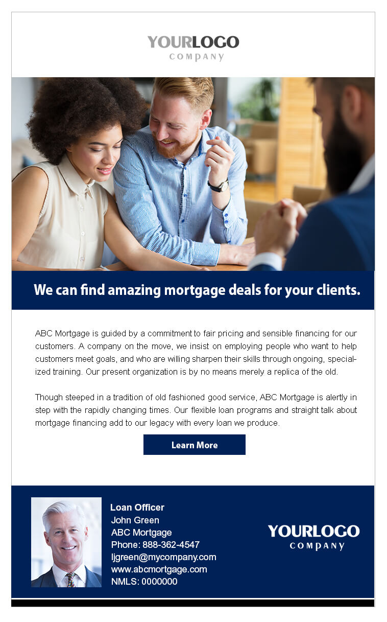 Real estate email mortgage template with 8 head shots of new agents