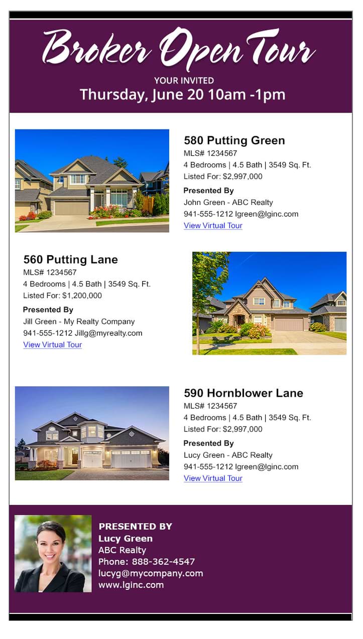 Real Estate Email Flyers to other Agents eCampaignPro