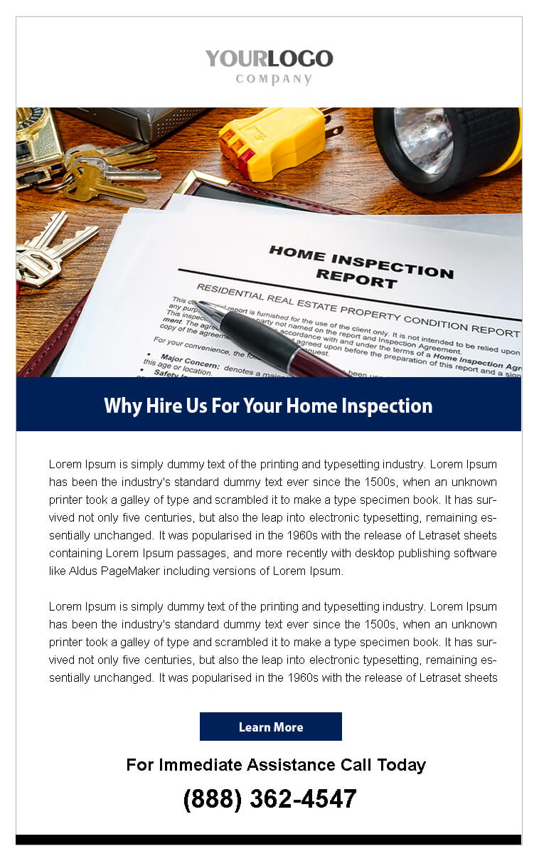 Real estate email serviceprovider template in orange with man and woman