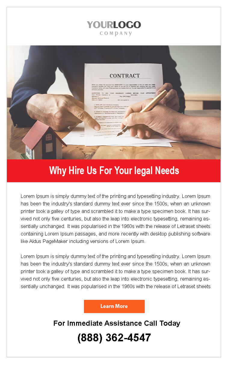 Real estate email serviceprovider template in blue with man and woman