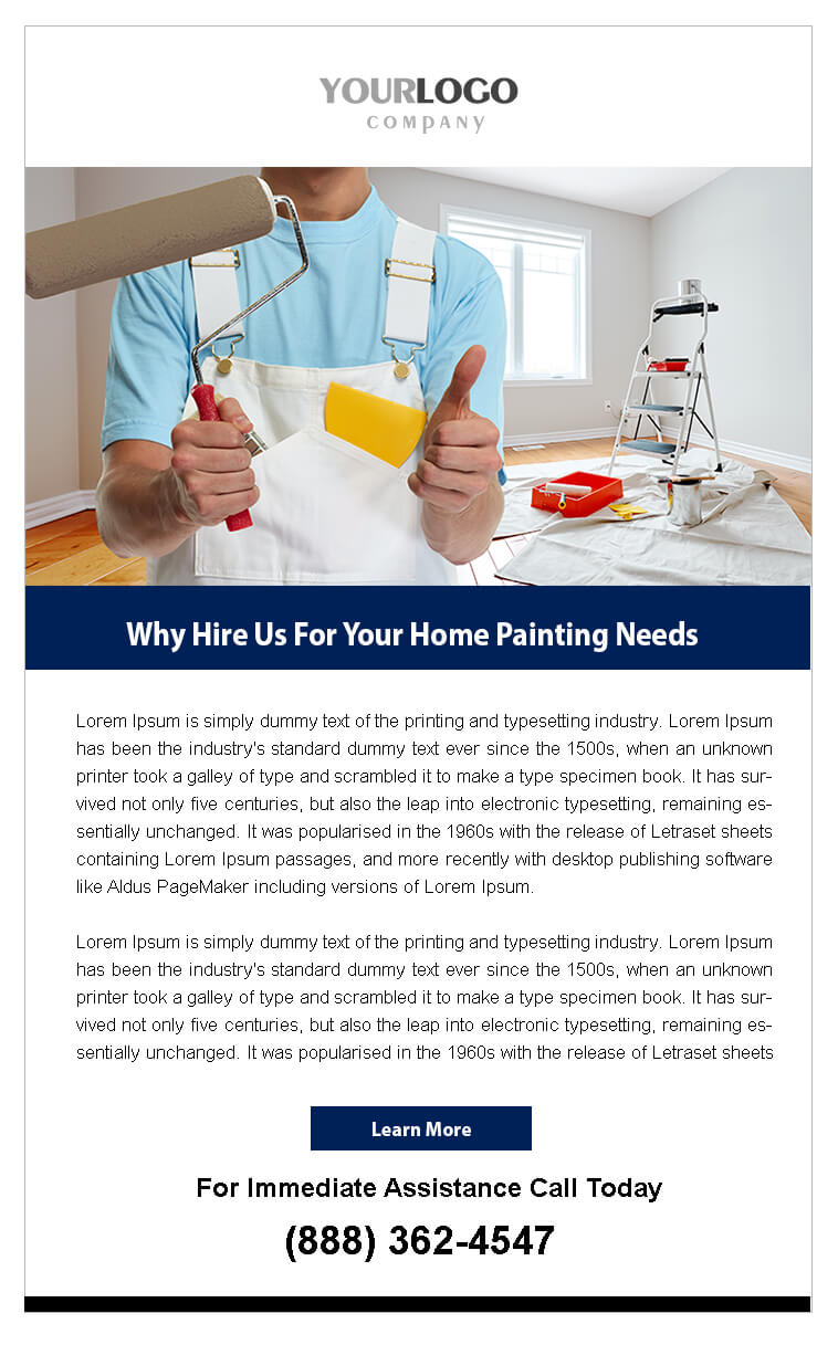 Real estate email service provider template with money falling around a man