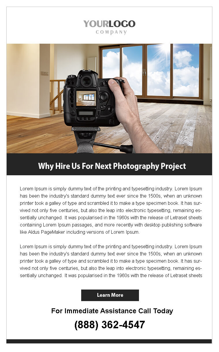 Real estate email service provider template with 6 professionally dressed people