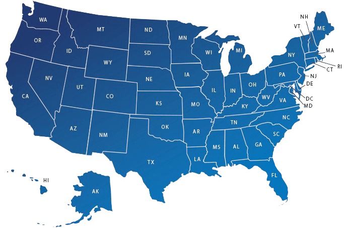 Clickable map of the United States to search for real estate agent email lists