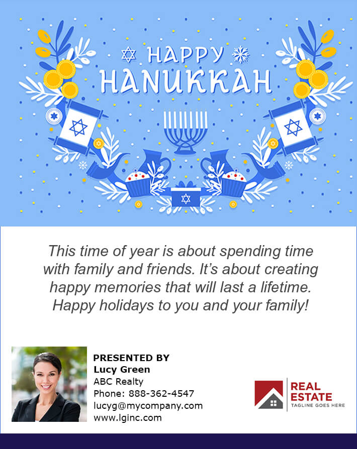 Happy Hanukkah with clipart 2