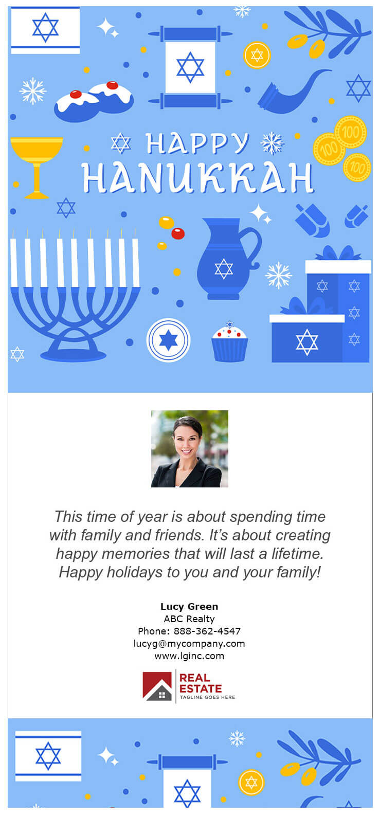 Happy Hanukkah with clipart